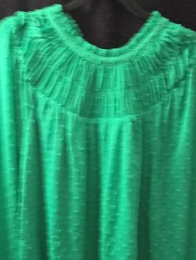 J. Crew Emerald Green L Swiss Dot Blouse